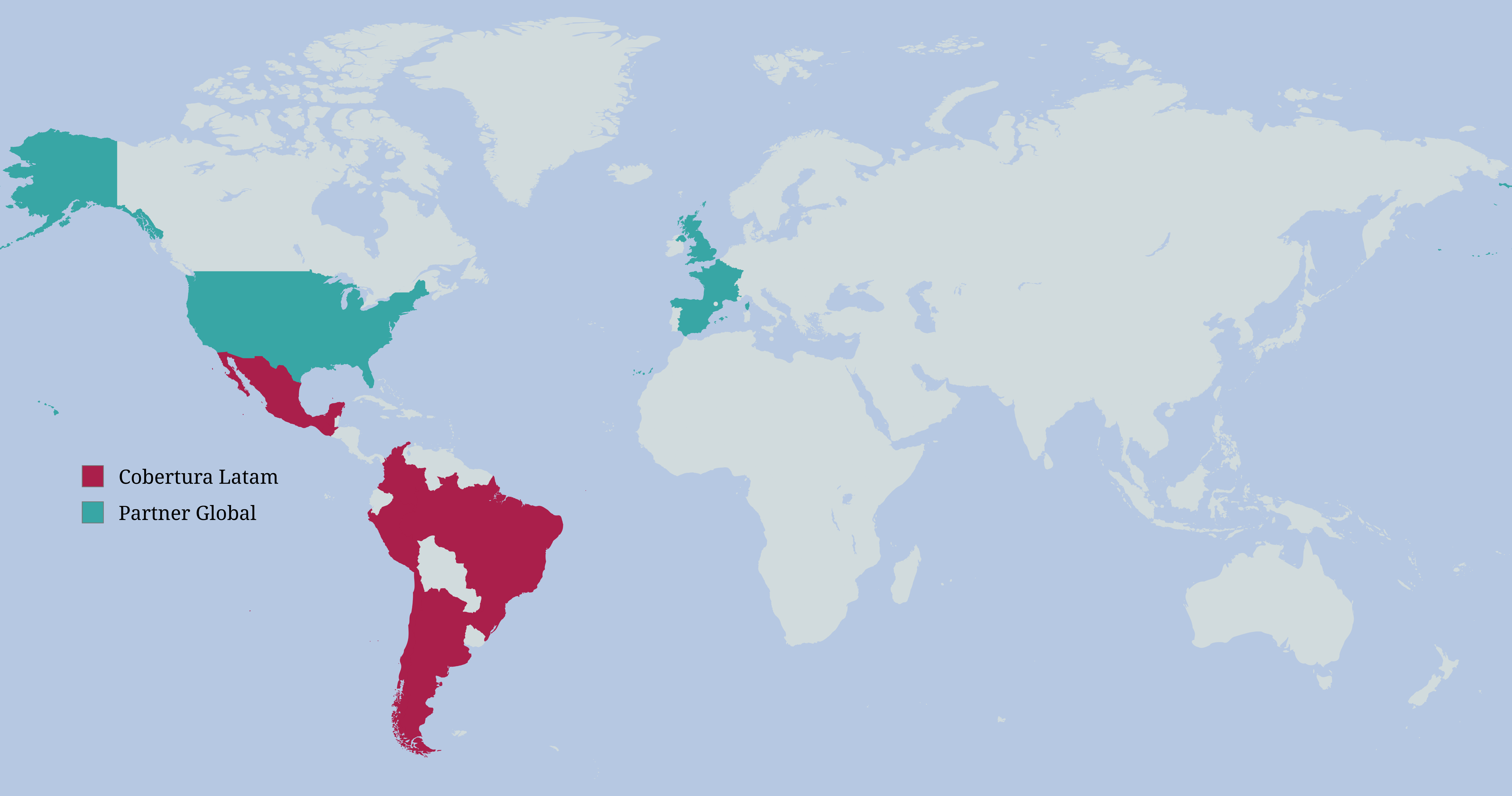 Mapa de cobertura Latam - AmaroInsights